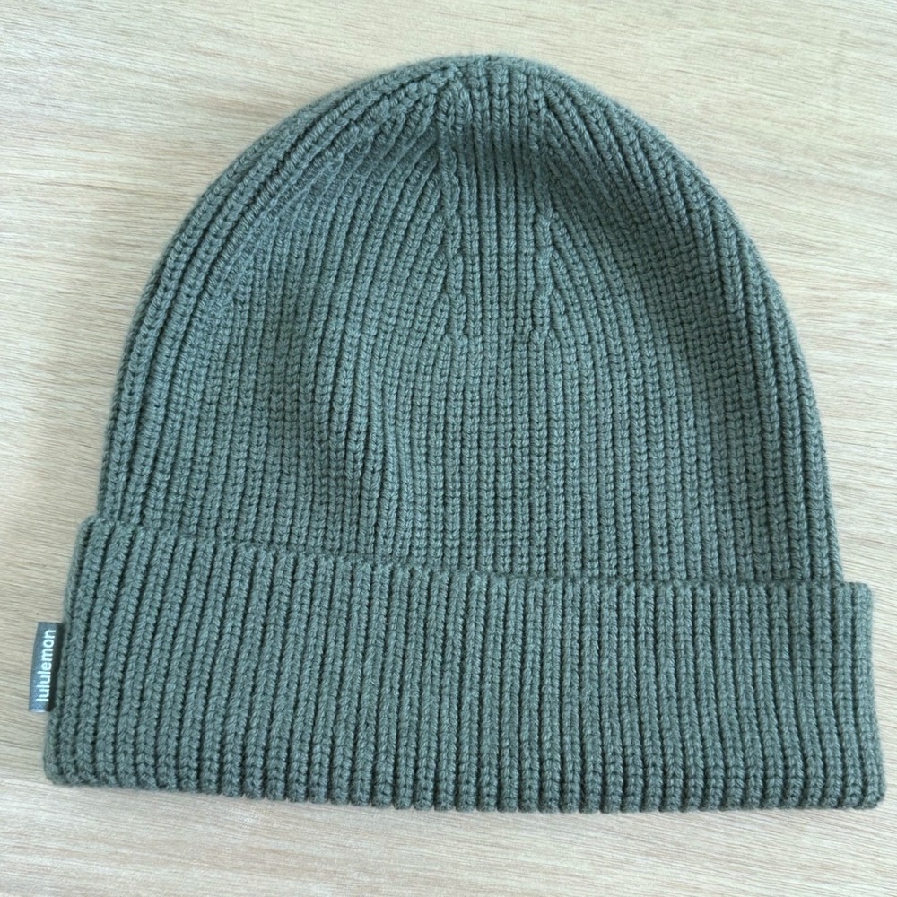 Lululemon Ribbed Merino Wool Blend Knit Beanie Forest Green LU9B51S L/XL